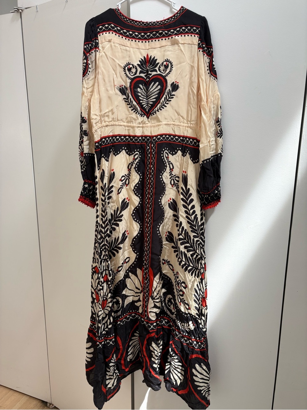 FARM Rio Cream Maxi Dress with Black & Red Embroidery - Picture 5 of 5